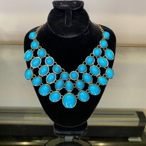 Blue and gold statement necklace